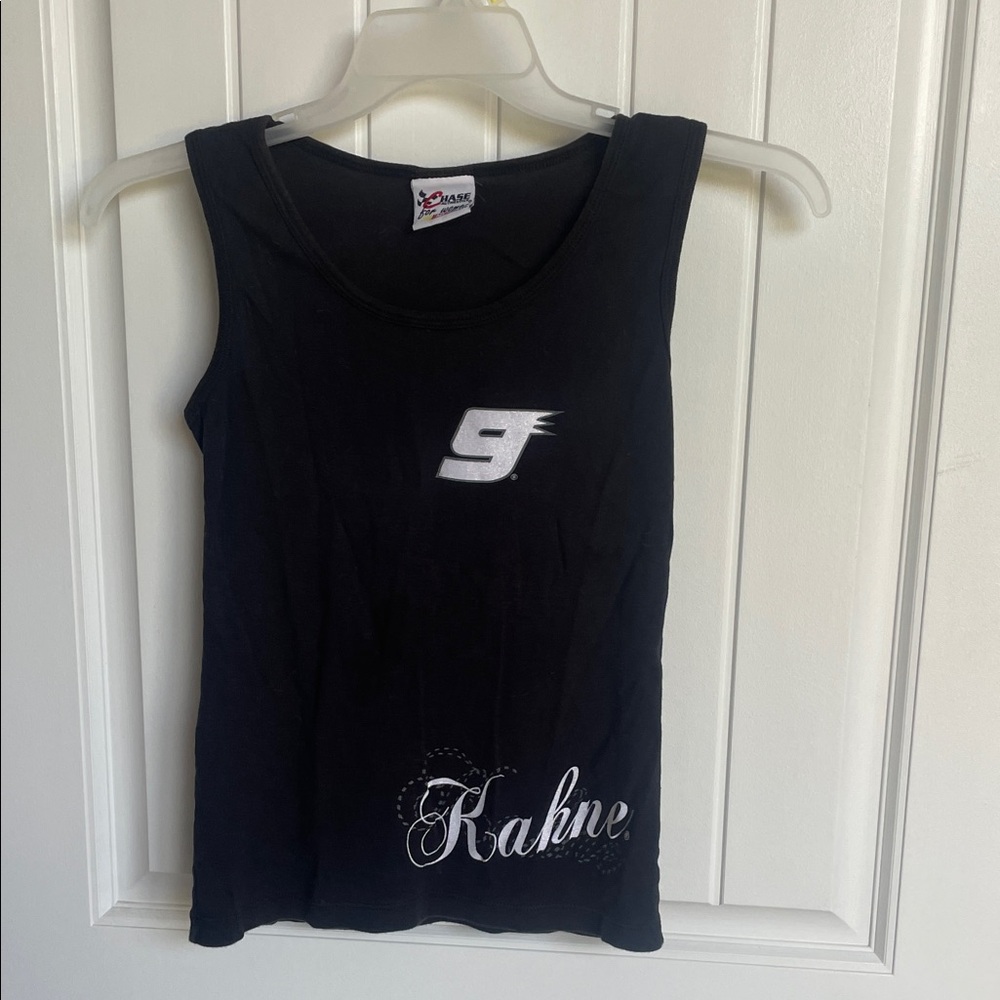 3/$15 🎉 Chase Authentics Black NASCAR Women's Tank Top small Kasey Kayne
